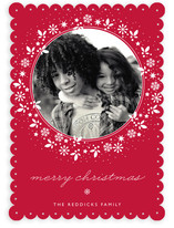 Red Wreath Christmas Photo Cards