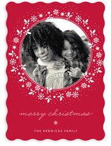 Red Wreath Christmas Photo Cards