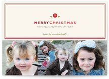 Holly Button Christmas Photo Cards