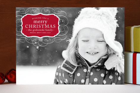 Vintage Label Christmas Photo Cards