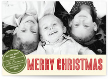 Retro Peace Christmas Photo Cards