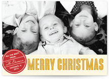 Retro Peace Christmas Photo Cards