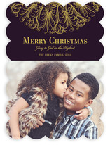Round Flourish Christmas Photo Cards