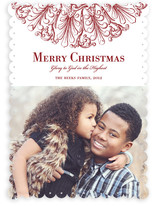 Round Flourish Christmas Photo Cards