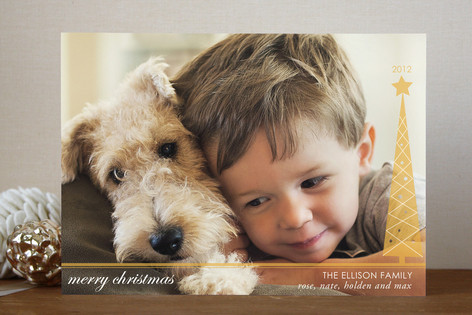 Simplified Christmas Tree Christmas Photo Cards