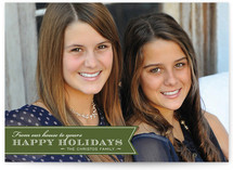 Red Ribbon Happiness Christmas Photo Cards