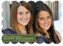 Red Ribbon Happiness Christmas Photo Cards