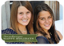Red Ribbon Happiness Christmas Photo Cards