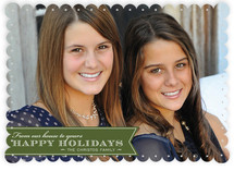 Red Ribbon Happiness Christmas Photo Cards