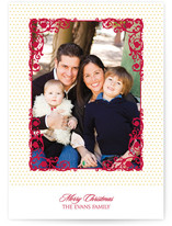 Polka Dot Frame Christmas Photo Cards