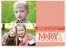 Vintage Striped Christmas Christmas Photo Cards