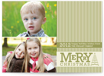 Vintage Striped Christmas Christmas Photo Cards