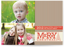 Vintage Striped Christmas Christmas Photo Cards