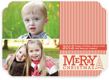 Vintage Striped Christmas Christmas Photo Cards