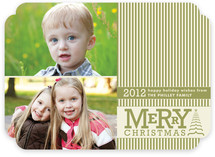 Vintage Striped Christmas Christmas Photo Cards