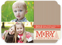 Vintage Striped Christmas Christmas Photo Cards
