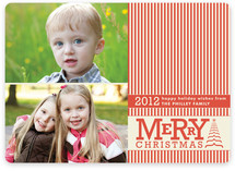 Vintage Striped Christmas Christmas Photo Cards