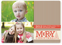 Vintage Striped Christmas Christmas Photo Cards