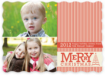 Vintage Striped Christmas Christmas Photo Cards