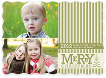 Vintage Striped Christmas Christmas Photo Cards