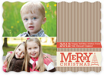 Vintage Striped Christmas Christmas Photo Cards