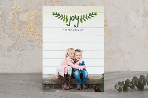 Hand-Painted Branches Christmas Photo Cards