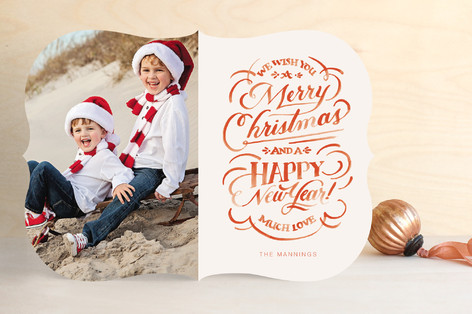 Hand-Lettered Wishes Christmas Photo Cards