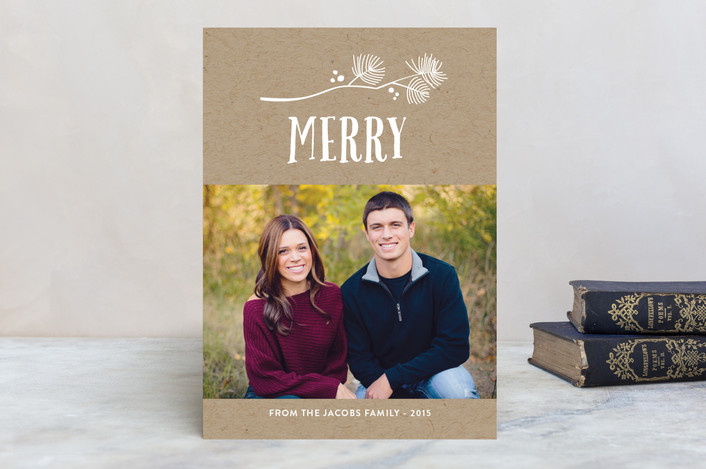 Noel Sprig Christmas Photo Cards