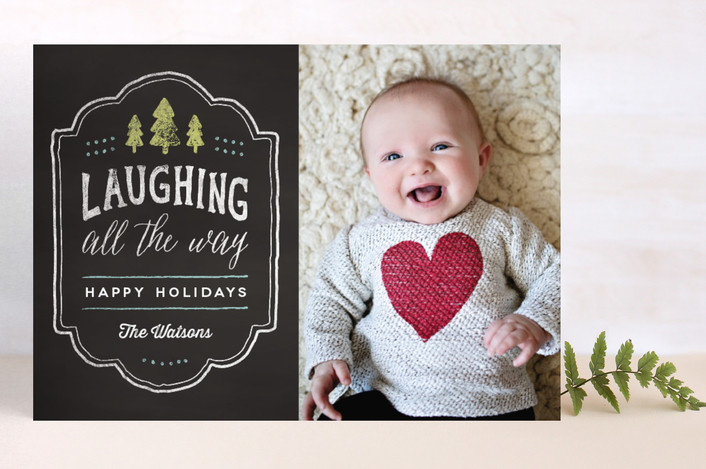 Chalkboard Frame Christmas Photo Cards