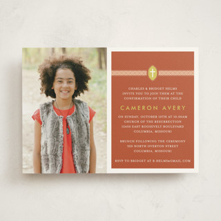 Ribbon & Cross Confirmation Invitations
