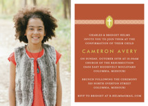 Ribbon & Cross Confirmation Invitations