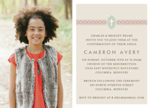 Ribbon & Cross Confirmation Invitations