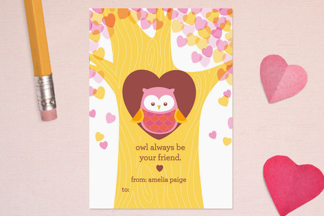 Owl Be Your Friend Classroom Valentine's Day Cards