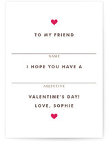 Fill in the Blank Classroom Valentine's Day Cards