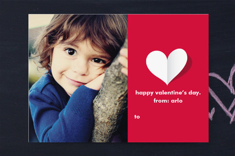 paper heart Classroom Valentine's Day Cards