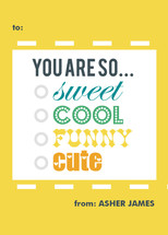 You are so.... Classroom Valentine's Day Cards