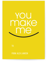 You make me smile Classroom Valentine's Day Cards