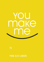 You make me smile Classroom Valentine's Day Cards