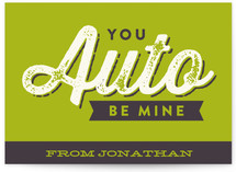 Auto Be Mine Classroom Valentine's Day Cards