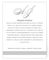 Script Monogram Directions Cards