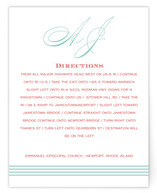 Script Monogram Directions Cards