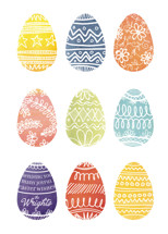 Painted Eggs Easter Cards