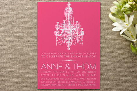 Chandelier Engagement Party Invitations