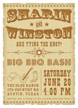 Vintage Western Engagement Party Invitations