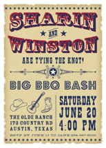 Vintage Western Engagement Party Invitations