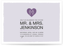 Coupled Heart Engagement Party Invitations