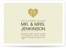 Coupled Heart Engagement Party Invitations