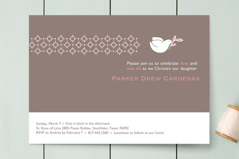 Dove on Gray First Holy Communion Invitations