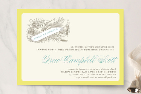 float + birdie baptism First Holy Communion Invitations