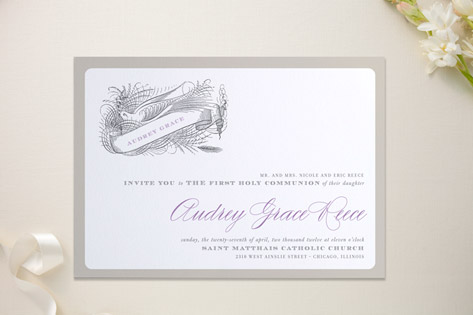 float + birdie baptism First Holy Communion Invitations